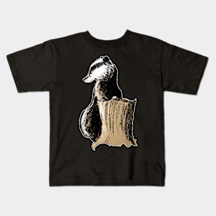 Badger digital sketch 21/01/23 Wildlife inspired designs Kids T-Shirt